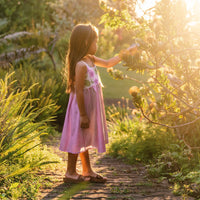 Handmade Hawaiian Girls Twirl Dress – Pohuehue Flower Cotton Dress