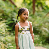 Girls Twirl Dress - ʻAmakihi Bird Dress - Handmade Hawaiian Cotton Dress - Toddler & Baby Girls Dress