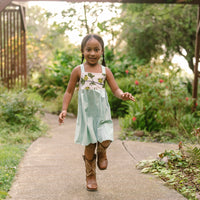 Girls Twirl Dress - ʻAmakihi Bird Dress - Handmade Hawaiian Cotton Dress - Toddler & Baby Girls Dress