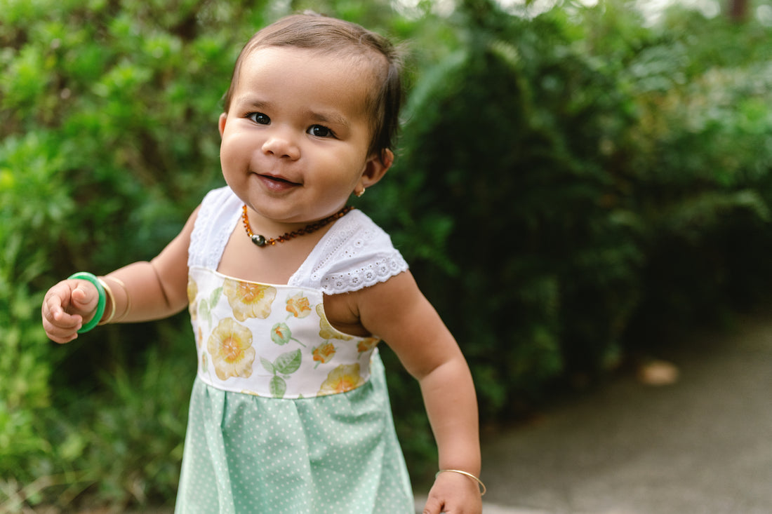 Girls Dress - 'Ilima Flower Print with Twirly Skirt and Lace -  Hawaii Floral Toddler Dress - Baby Girl Dress - Handmade in Maui, Hawaii USA