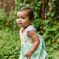 Girls Dress - 'Ilima Flower Print with Twirly Skirt and Lace -  Hawaii Floral Toddler Dress - Baby Girl Dress - Handmade in Maui, Hawaii USA