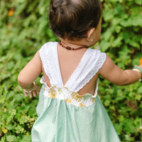 Girls Dress - 'Ilima Flower Print with Twirly Skirt and Lace -  Hawaii Floral Toddler Dress - Baby Girl Dress - Handmade in Maui, Hawaii USA