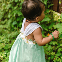 Girls Dress - 'Ilima Flower Print with Twirly Skirt and Lace -  Hawaii Floral Toddler Dress - Baby Girl Dress - Handmade in Maui, Hawaii USA