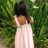 Blush Pink Orchid Twirl Dress | Adjustable Tie Strap Girls Dress