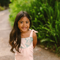 Blush Pink Orchid Twirl Dress | Adjustable Tie Strap Girls Dress