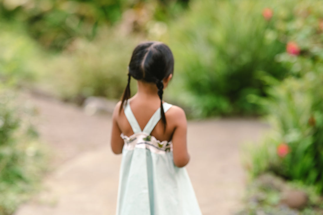 Girls Twirl Dress - ʻAmakihi Bird Dress - Handmade Hawaiian Cotton Dress - Toddler & Baby Girls Dress