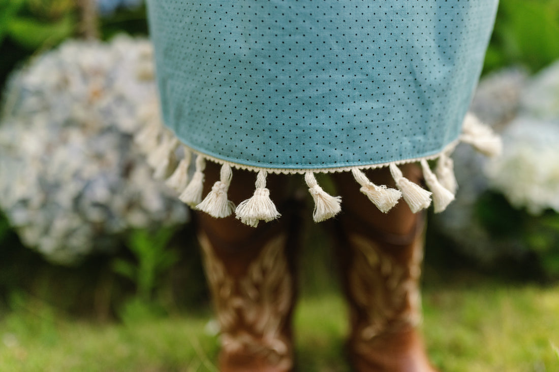 Girls Bird of Paradise Dress - Handmade Hawaiian Cotton Sundress with Fringe Trim