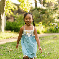 Girls Bird of Paradise Dress - Handmade Hawaiian Cotton Sundress with Fringe Trim
