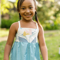 Girls Bird of Paradise Dress - Handmade Hawaiian Cotton Sundress with Fringe Trim