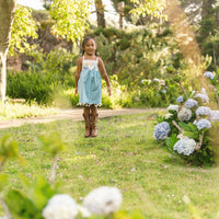 Girls Bird of Paradise Dress - Handmade Hawaiian Cotton Sundress with Fringe Trim