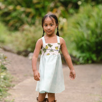 Girls Twirl Dress - ʻAmakihi Bird Dress - Handmade Hawaiian Cotton Dress - Toddler & Baby Girls Dress