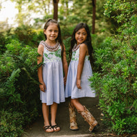 Handmade Hawaiian Girls Twirl Dress - Crownflower (Pua Kalaunu)