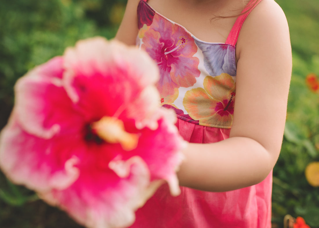 Girls Dress - Bright Multi Colored Hibiscus Print  - Toddler Dress - Baby Girl Dress - Small Batch Ethically Made in Maui, Hawaii USA