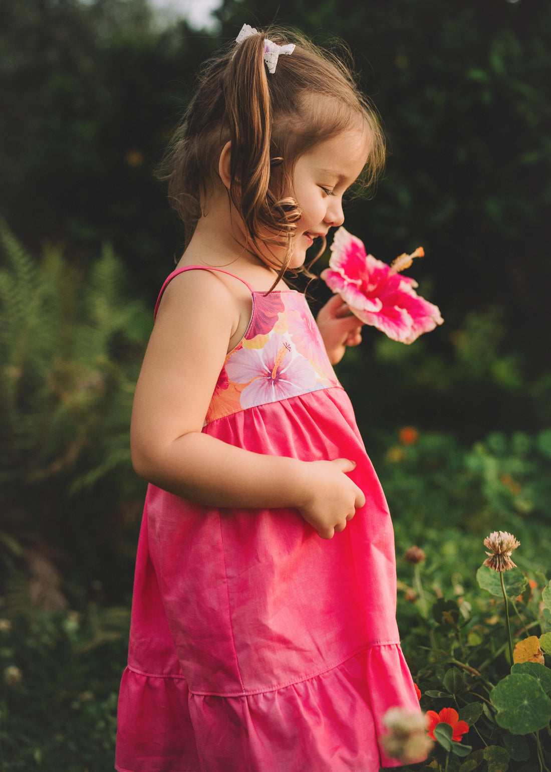 Girls Dress - Bright Multi Colored Hibiscus Print  - Toddler Dress - Baby Girl Dress - Small Batch Ethically Made in Maui, Hawaii USA