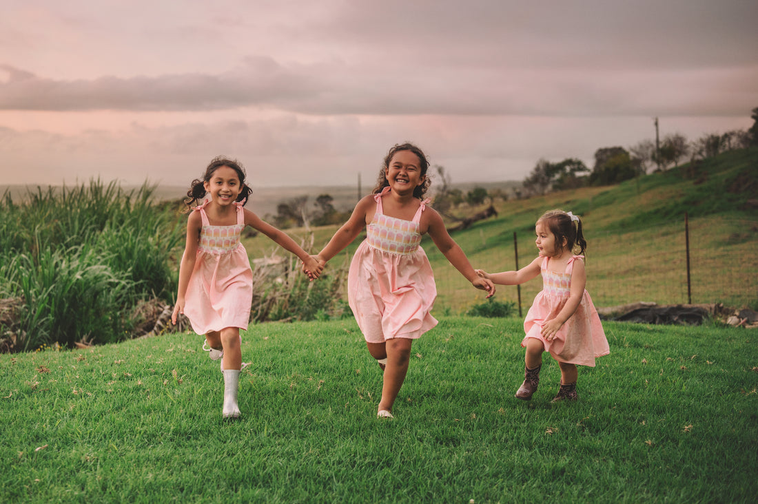 Girls Dress -  Ombre Popsicles with Pink Twirly Skirt and Adjustable Straps  - Baby, Toddler or Kid's Dress  - Handmade in Maui, Hawaii USA