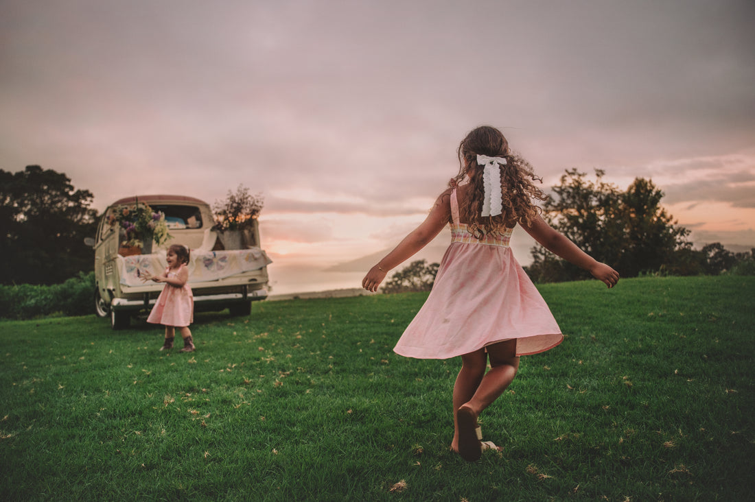 Girls Dress -  Ombre Popsicles with Pink Twirly Skirt and Adjustable Straps  - Baby, Toddler or Kid's Dress  - Handmade in Maui, Hawaii USA