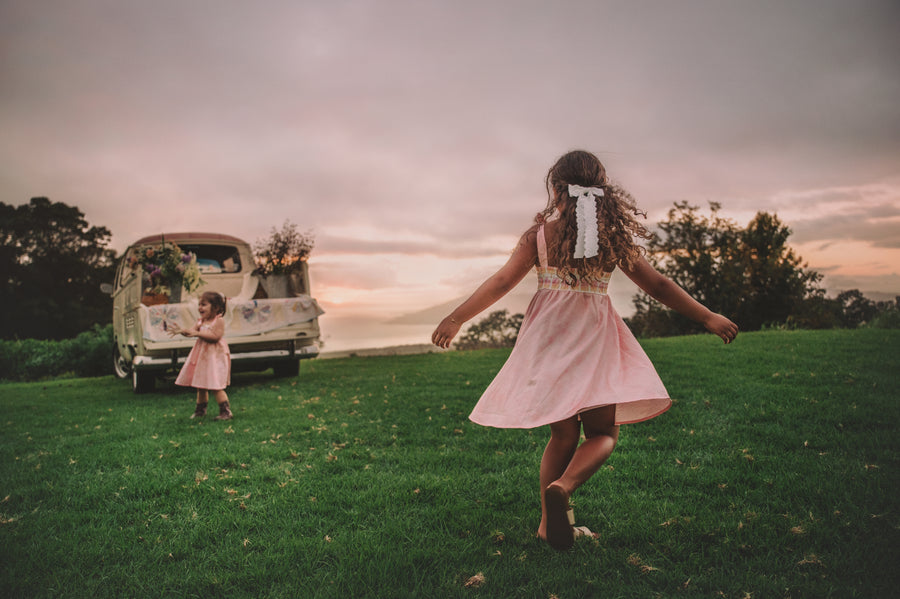 Girls Dress -  Ombre Popsicles with Pink Twirly Skirt and Adjustable Straps  - Baby, Toddler or Kid's Dress  - Handmade in Maui, Hawaii USA