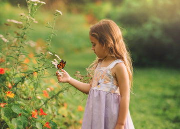 Girls Dress -  Monarch Butterfly Print with Lace and Twirly Purple Skirt - Baby, Toddler or Kids Dress  -  Handmade in Maui, Hawaii