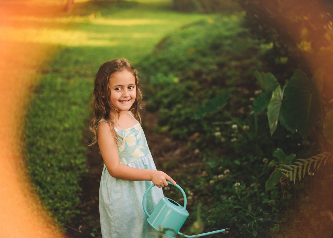 Girls Dress - Ginger Bloom Print - Toddler Dress - Baby Girl Dress  - Small Batch Handmade in Maui, Hawaii USA