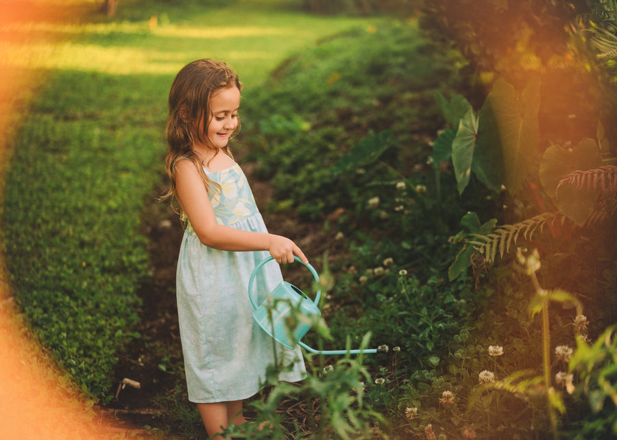 Girls Dress - Ginger Bloom Print - Toddler Dress - Baby Girl Dress  - Small Batch Handmade in Maui, Hawaii USA
