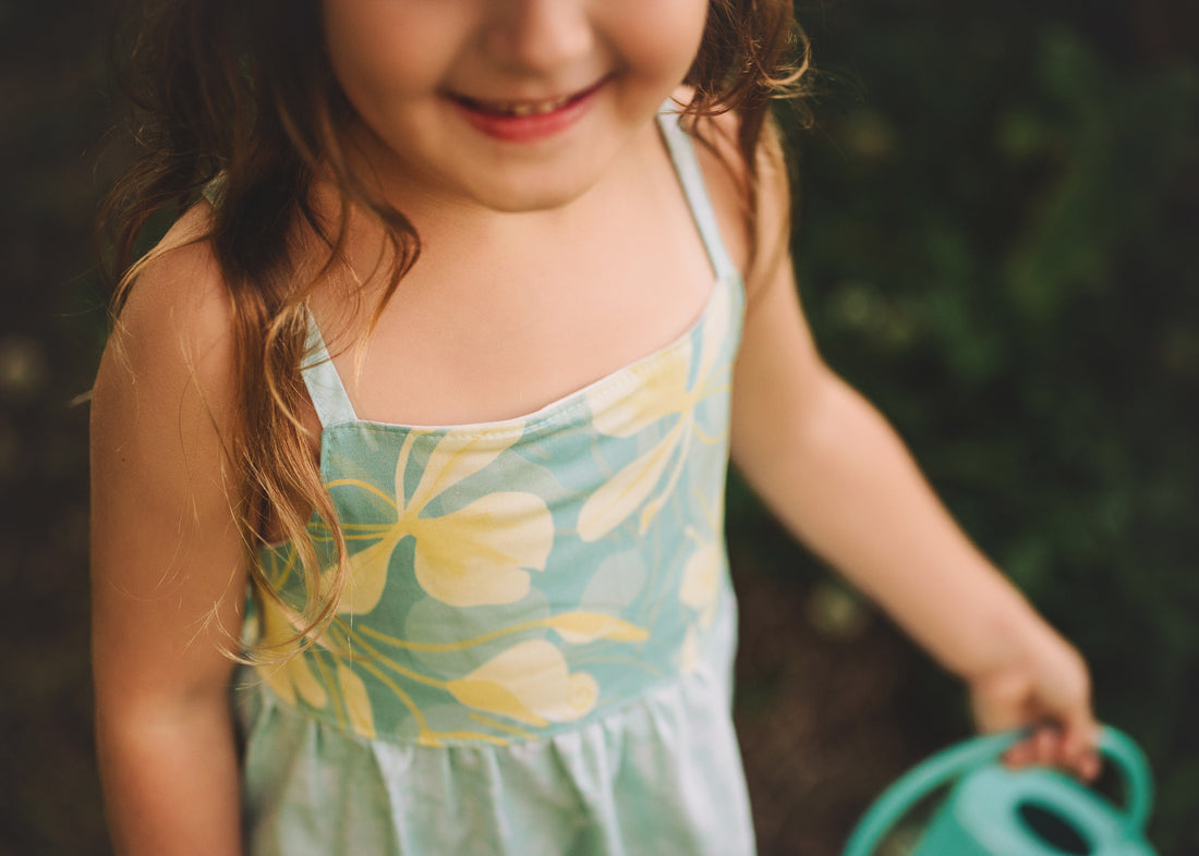 Girls Dress - Ginger Bloom Print - Toddler Dress - Baby Girl Dress  - Small Batch Handmade in Maui, Hawaii USA