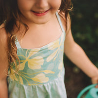 Girls Dress - Ginger Bloom Print - Toddler Dress - Baby Girl Dress  - Small Batch Handmade in Maui, Hawaii USA