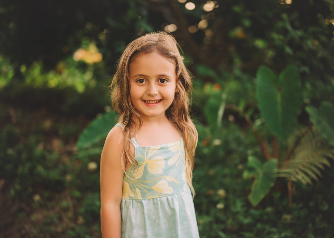Girls Dress - Ginger Bloom Print - Toddler Dress - Baby Girl Dress  - Small Batch Handmade in Maui, Hawaii USA