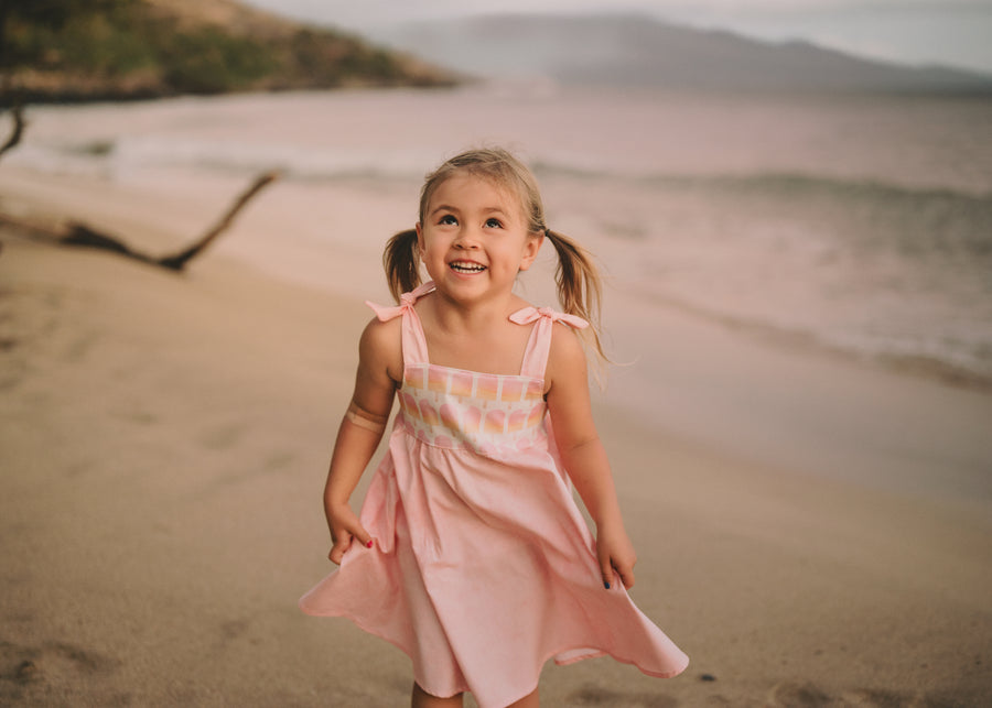 Girls Dress -  Ombre Popsicles with Pink Twirly Skirt and Adjustable Straps  - Baby, Toddler or Kid's Dress  - Handmade in Maui, Hawaii USA