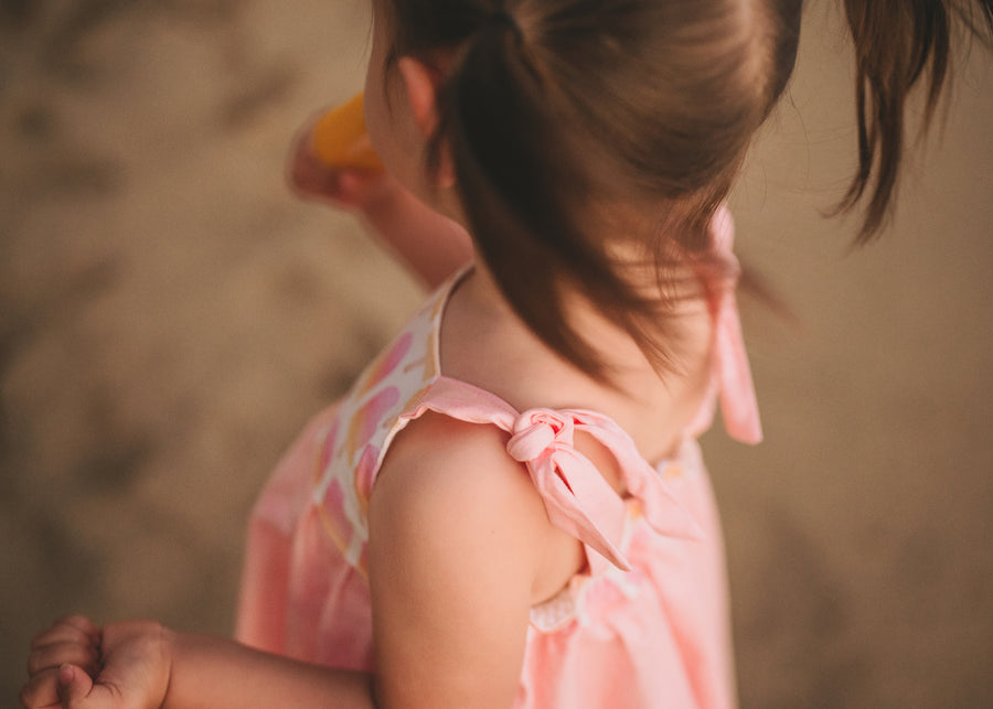Girls Dress -  Ombre Popsicles with Pink Twirly Skirt and Adjustable Straps  - Baby, Toddler or Kid's Dress  - Handmade in Maui, Hawaii USA