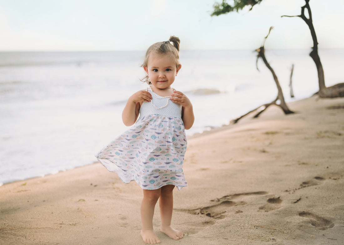 beach themed dress Seaside Beach Dress, Girls Hawaiian Flower Maxi, Custom Luau Outfit