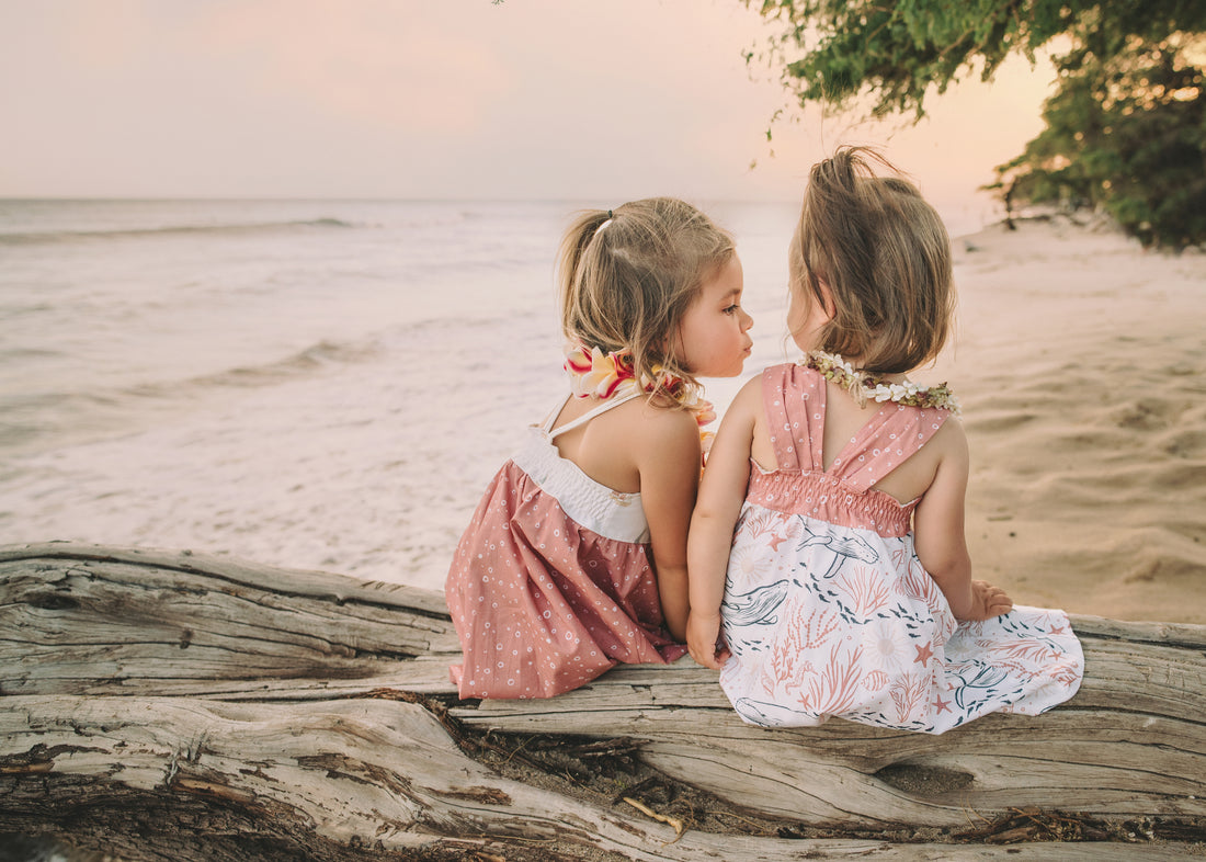 Girls Dress -  Sailboats Print Dress with Twirly Skirt  - Coastal Themed Baby, Toddler or Kids Dress  - Handmade in Maui, Hawaii USA