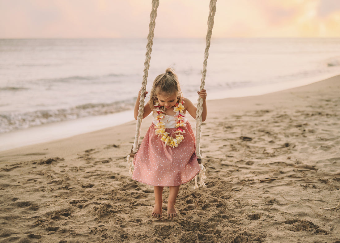 Girls Dress -  Sailboats Print Dress with Twirly Skirt  - Coastal Themed Baby, Toddler or Kids Dress  - Handmade in Maui, Hawaii USA