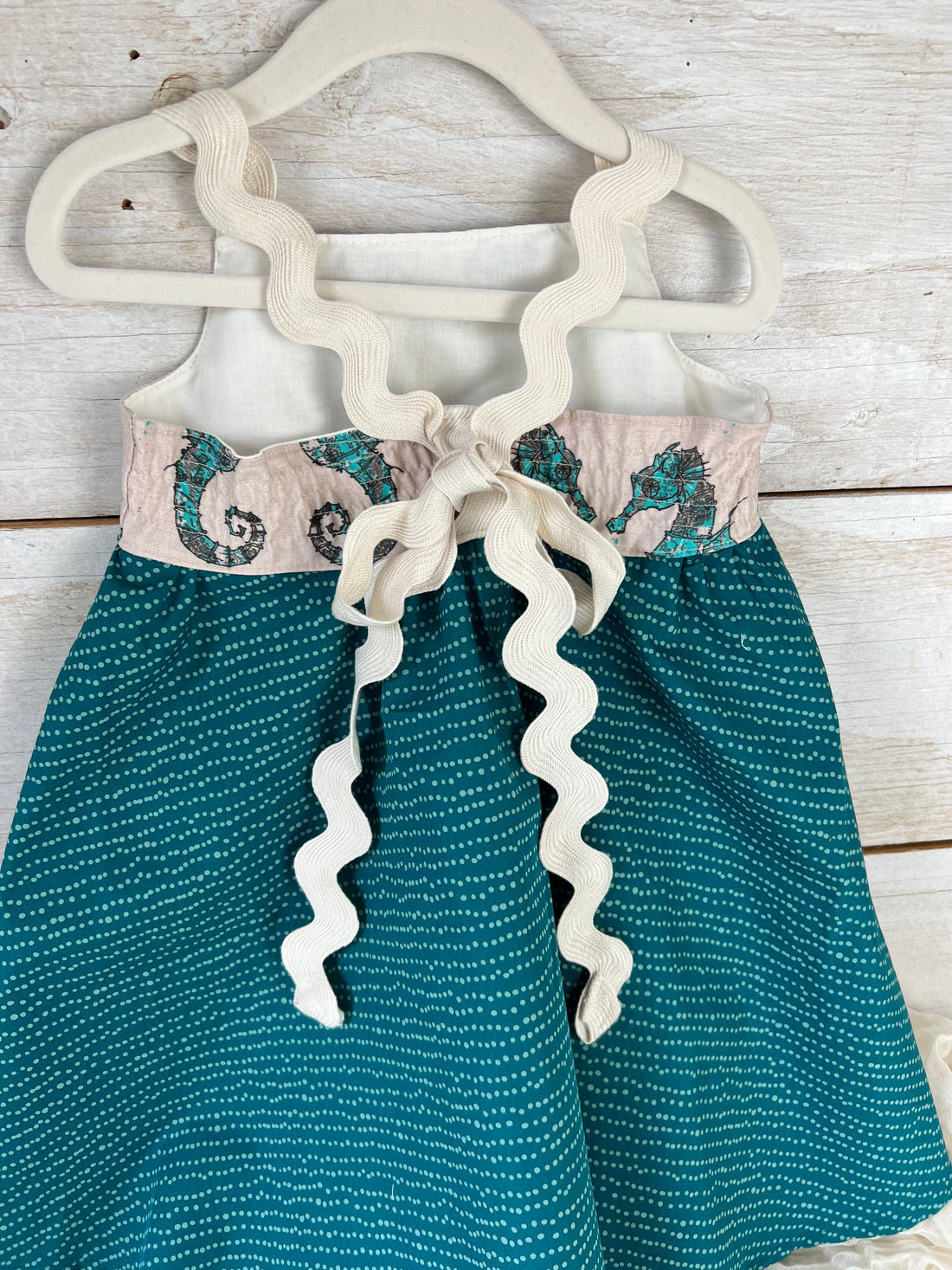 Limited Edition  Dress - Seahorse Twirl Dress -  Made in Hawaii USA - Sizes 3/4 yr and 5/6 yr.