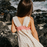 Rainbow Print Twirly Lace Sleeve Girls Dress - Toddler Dress - Baby Girl Dress - Made in Hawaii