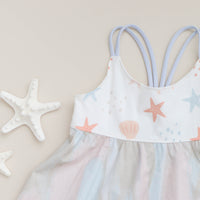 Girls Dress with Twirly Skirt- Starfish Dress - Toddler Dress - Baby Girl Dress - Made in Maui, Hawaii