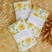 Baby Burp Cloth (Single)- Layette Gift- 'Ilima Flowers  - Made in Maui, Hawaii USA