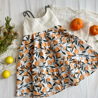CLEARANCE - Eyelet and Citrus Print Twily Dress - Size 2/3 yr. and 5/6 yr. Only