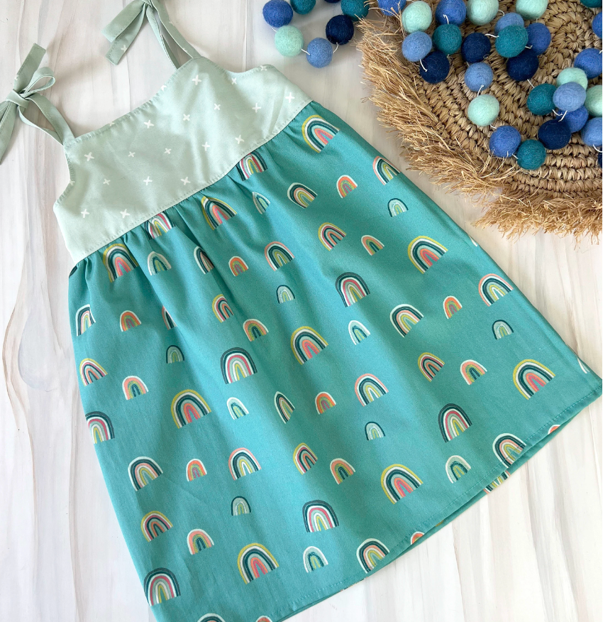 CLEARANCE - Rainbow Print Dress  - Size 6-12 mo. and 5/6 yr. Only