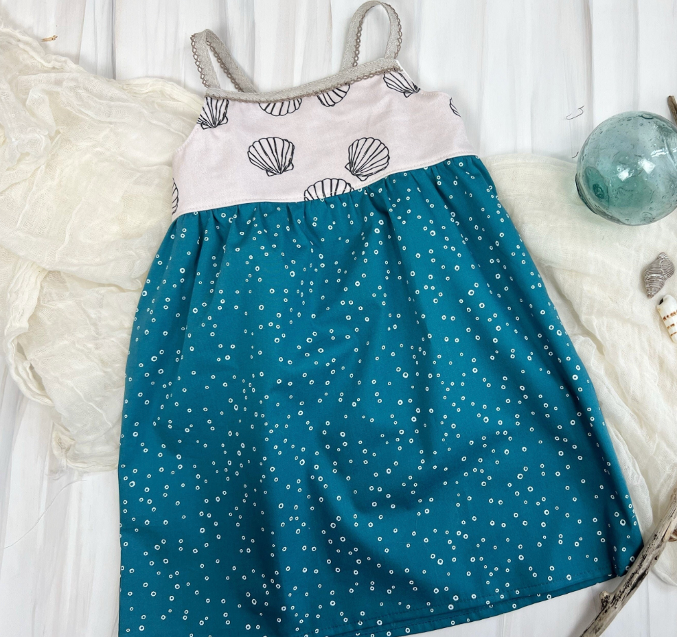 CLEARANCE - Shells Print  - Size 6-12 mo. and 2/3 yr. Only