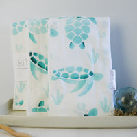 Turtle Baby Burp Cloth - Baby Boy or Girl Gift - Ocean Theme Nursery Gift - Nautical Layette Gift- Made in Maui, Hawaii USA