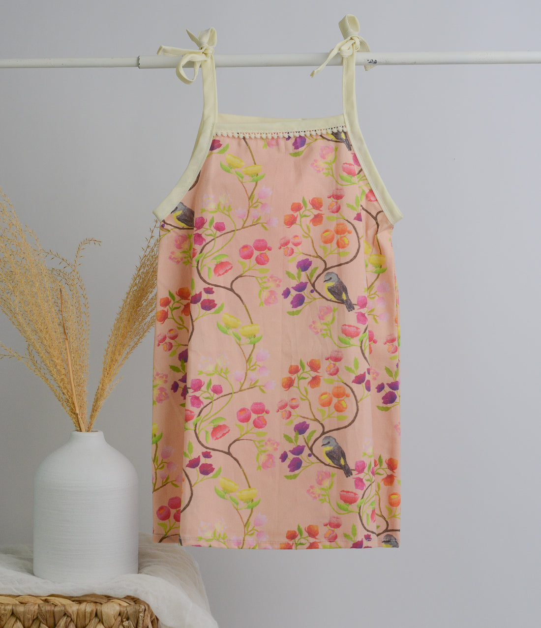 CLEARANCE - A-Line Dress or Tunic - Peach Floral  -  Size 2/3 yr. only