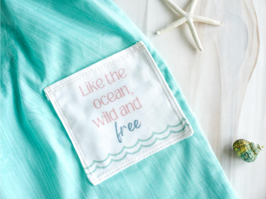 Surfer Girl - Ocean Themed - Girls Dress Quote Pocket - Inspirational Gift - Girls Dress Toddler Dress - Baby Girl Dress - Made in Hawaii