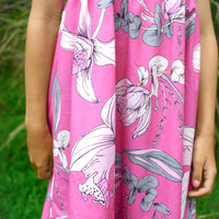 Girls Dress in Pink Orchid - Mu'u House x Bitty Bambu Collaboration Dress - Made on Maui, Hawaii