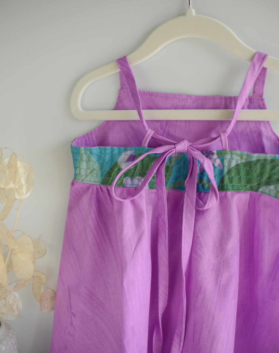 Handmade Girls' Crown Flower Dress | Adjustable Tie-Back Straps & Twirling Skirt | Made in Maui, Hawaii