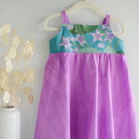 Handmade Girls' Crown Flower Dress | Adjustable Tie-Back Straps & Twirling Skirt | Made in Maui, Hawaii