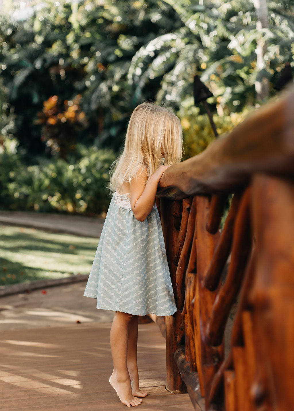 Handmade Girls' Whale and Waves Dress | Twirly Skirt Dress | 100% Cotton | Made in Hawaii