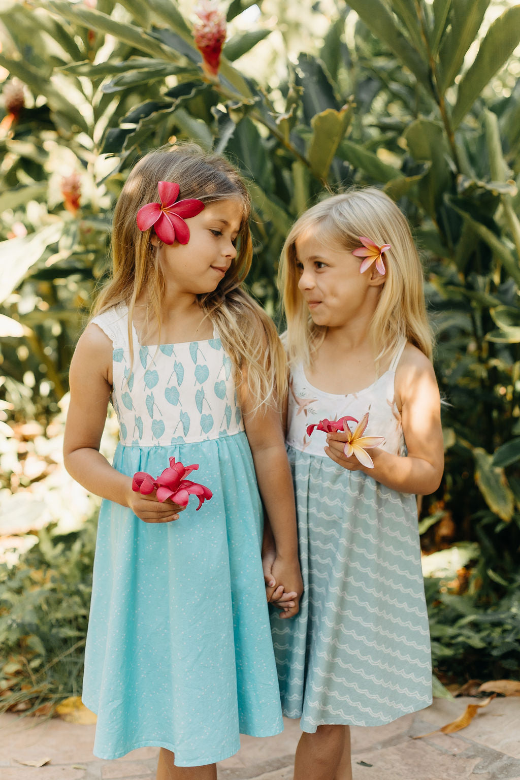 Handmade Girls' Whale and Waves Dress | Twirly Skirt Dress | 100% Cotton | Made in Hawaii