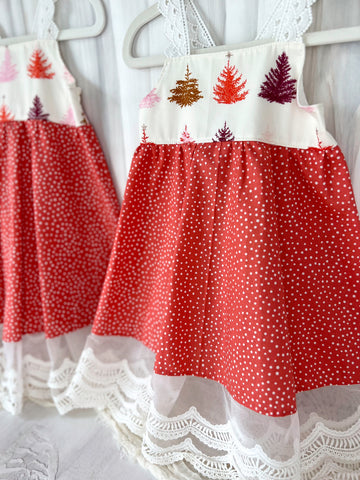 SALE - Holiday Dress - Limited Edition Dress - Handmade in Maui, Hawaii - Sizes 1/2 yrs, 2/3 yrs, and 3/4 yrs.