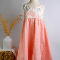 SAMPLE SALE DRESS - Coral Twirly Dress - Size 7/8 yr. Only