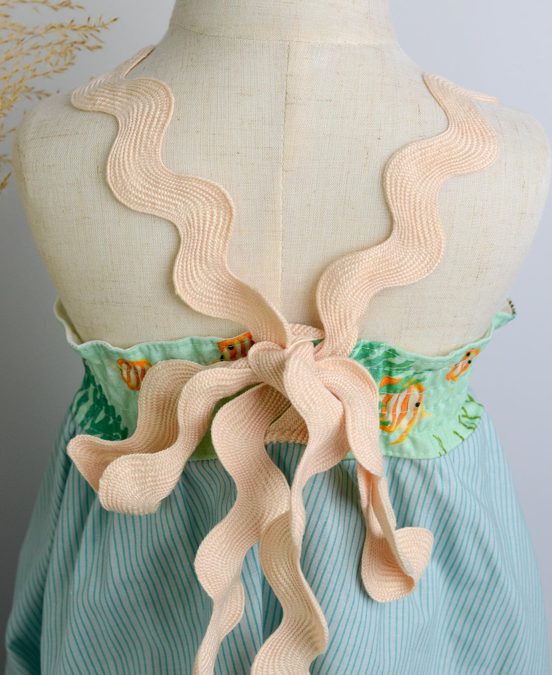 SAMPLE SALE DRESS - Fish Print Twirly Dress with Ric Rak Straps